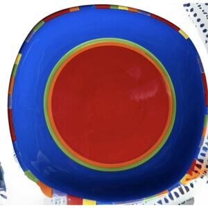 set of 3 DANSK Color Block 8” Plates